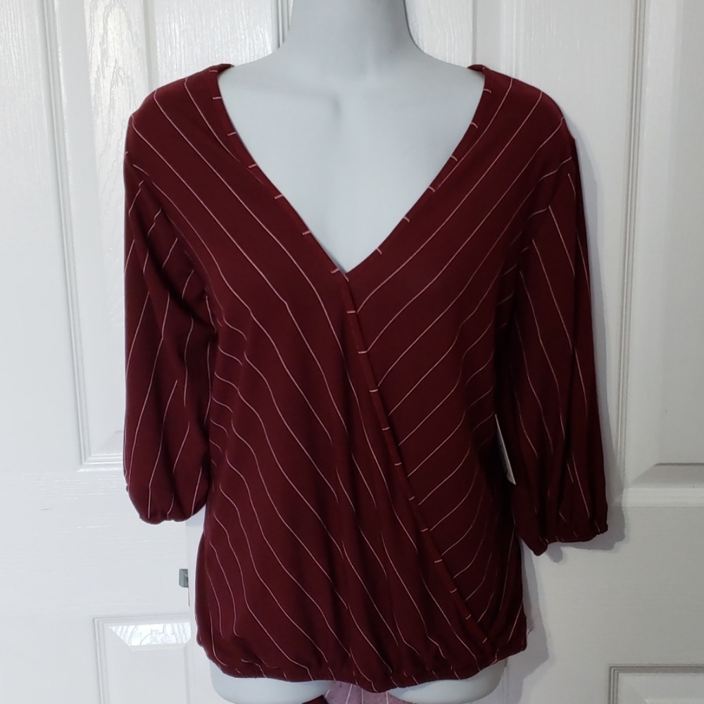 New & next womens top new size Large red stripes
